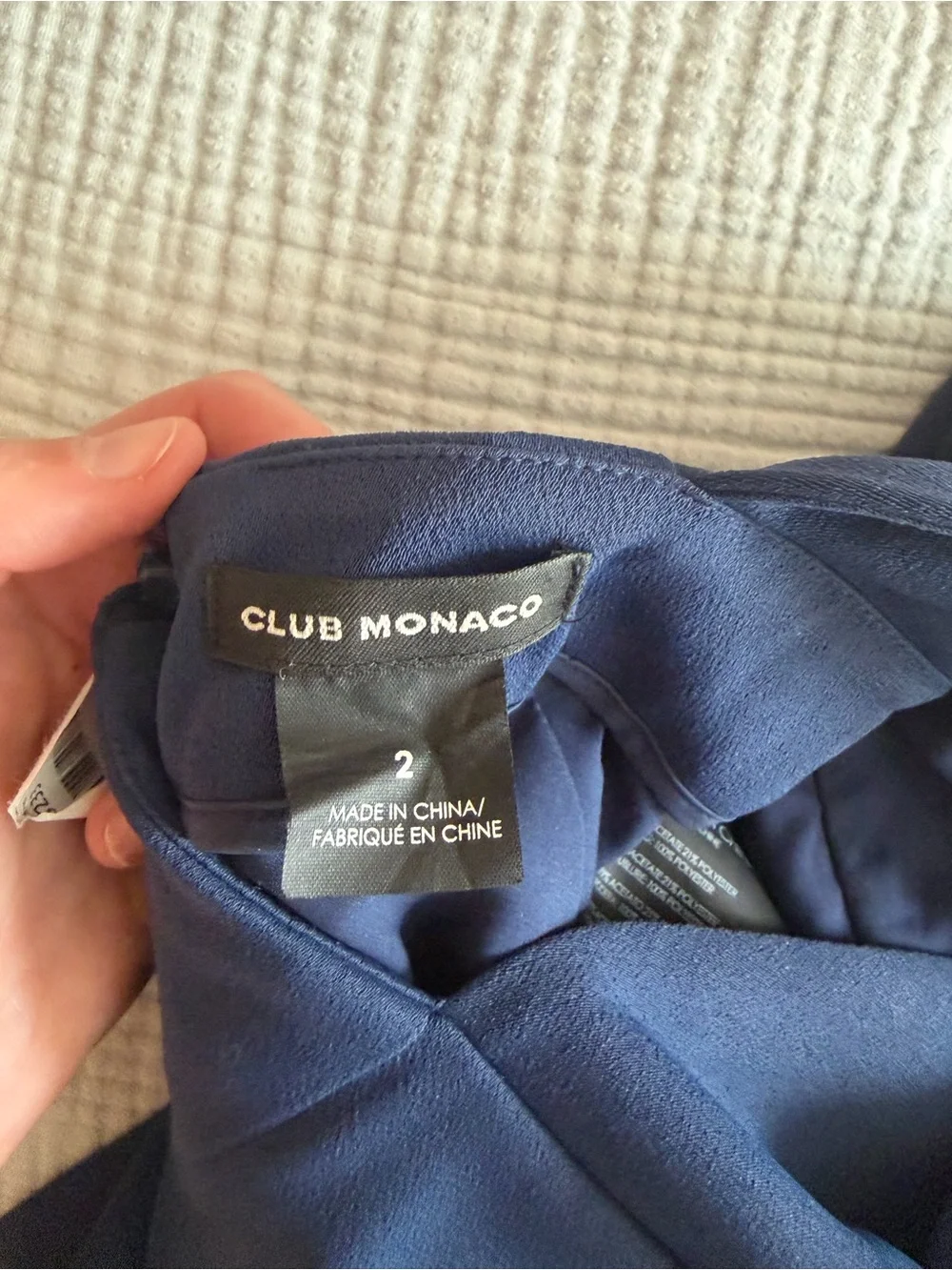 Club Monaco Navy Square-Neck Wide-Strap Cropped Jumpsuit
